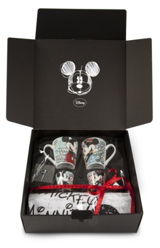 Egan Disney WMSET/2 5 2 Vasos de café Vasos y paños de Cocina diseño de Mickey y Minnie Mouse