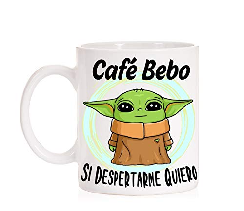 FUNNY CUP Taza Café Bebo si despertarme Quiero. Taza Baby Divertida de Regalo