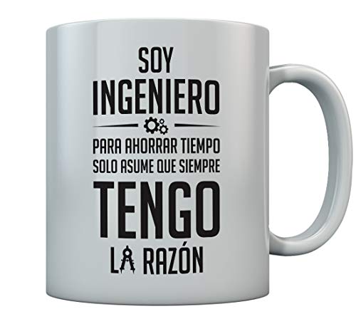 Taza - Soy Ingeniero solo Asume que Siempre Tengo la Razón - Regalo para Ingeniero taza 350ml Blanco