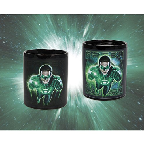 Green Lantern efecto térmico de la Copa del logotipo de DC Comics 325ml de cerámica verde negro
